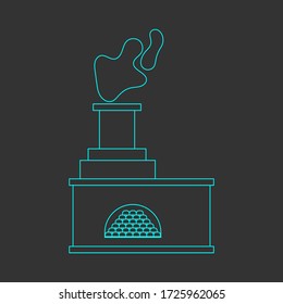 Oven icon on a black background. Vector image, eps 10