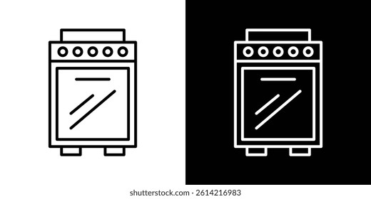 Oven icon outline collection for web design