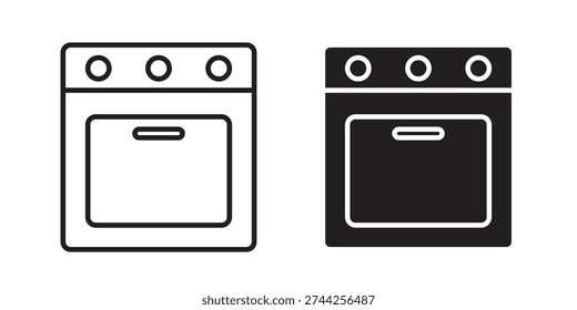 Oven icon. Outline and flat icons collection. EPS10