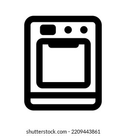 oven icon, outline style, editable vector