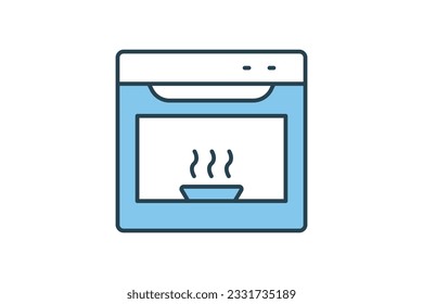 Oven icon. icon related to electronic, household appliances. Flat line icon style design. Simple vector design editable