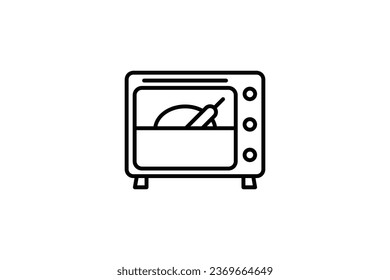 Oven Icon. Icon related to kitchen tool. Suitable for web site design, app, user interfaces. Line icon style. Simple vector design editable