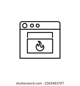 oven icon simple filled symbol vector