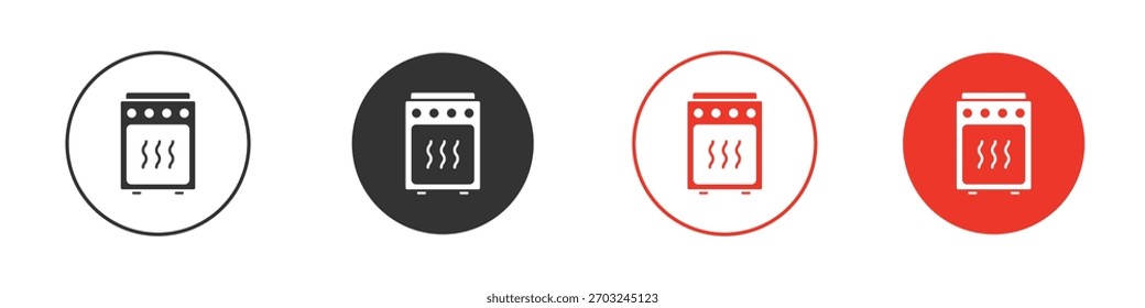 Oven icon solid pictogram. Vector isolated illustration