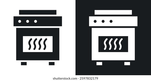 Oven icon symbol collection on white background.