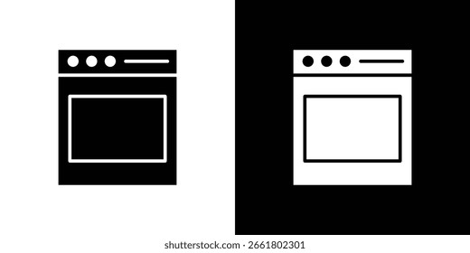 Símbolo do ícone do forno. Ícone de vetor em design de tela plana na moda