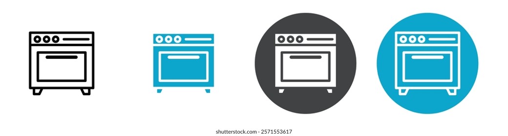 oven icon Vector illustration in black