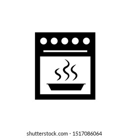 Oven icon vector. Illustration of electric oven for kitchen interior design. Isolated on white