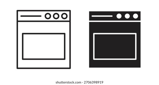 Ilustração do vetor do ícone do forno. Design plano. Símbolos de vetor de design gráfico.