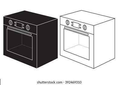 Oven icon. Vector illustration isolated on white background