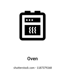 Oven icon vector isolated on white background, logo concept of Oven sign on transparent background, filled black symbol