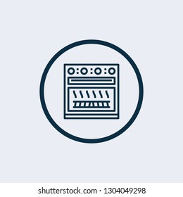 Oven icon vector. oven sign on black background. oven icon for web and app - Vector