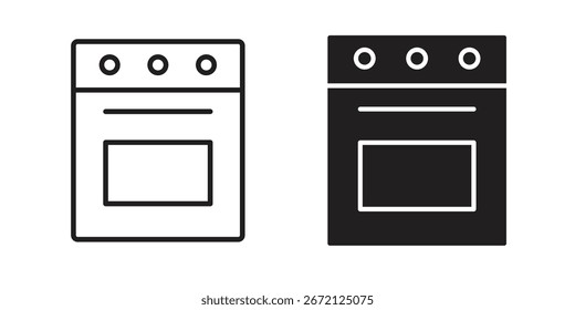 Vetor de ícone de forno, Símbolo, ilustrações de logotipo