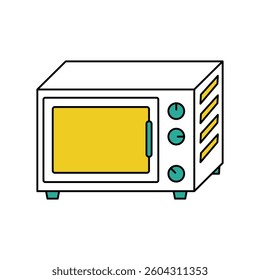 oven icon with white background vector stock illustration