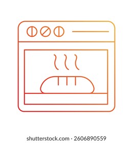 oven icon with white background vector stock illustration