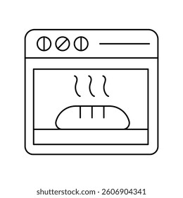 oven icon with white background vector stock illustration