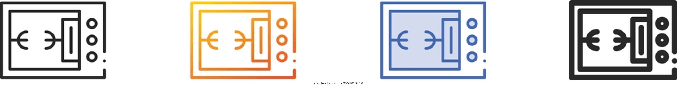 oven icon.Thin Linear, Gradient, Blue Stroke and bold Style Design Isolated On White Background