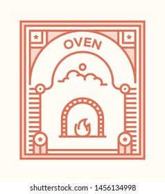OVEN AND ILLUSTRATION ICON CONCEPT
