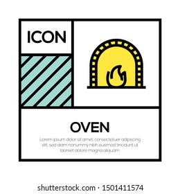 OVEN AND ILLUSTRATION ICON CONCEPT