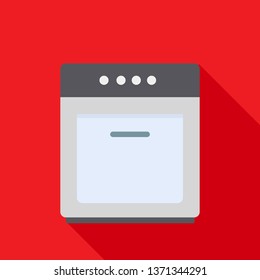 Oven illustration in kitchen context, flat vector minimal design.