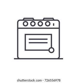 oven illustration vector line icon, sign, illustration on background, editable strokes