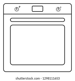 Oven isolated icon on white background.