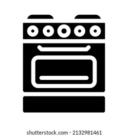 oven kitchen appliance glyph icon vector. oven kitchen appliance sign. isolated contour symbol black illustration