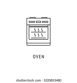 Oven kitchen appliances. Icon in thin line style