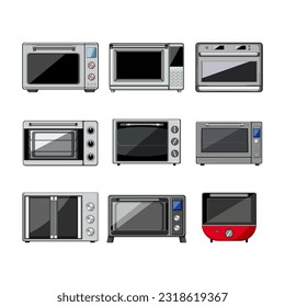 oven kitchen set cartoon. interior modern, home furniture, house contemporary, apartment decor oven kitchen sign. isolated symbol vector illustration