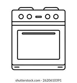 vetor da arte da linha do forno no fundo branco