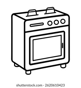 vetor da arte da linha do forno no fundo branco