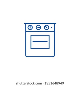 Oven line icon concept. Oven flat  vector symbol, sign, outline illustration.