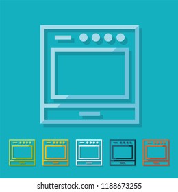 Oven line icon, filled outline vector sign, linear style pictogram isolated on white. Symbol, logo illustration. Editable stroke. Pixel perfect
