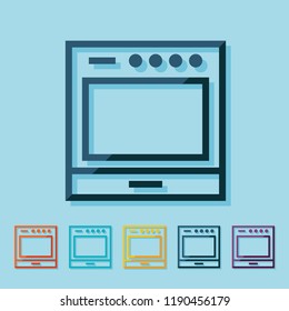 Oven line icon, filled outline vector sign, linear style pictogram isolated on white. Symbol, logo illustration. Editable stroke. Pixel perfect