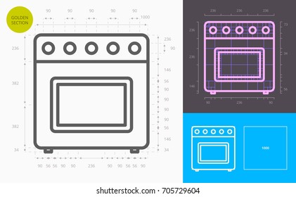 oven line icon (golden section)