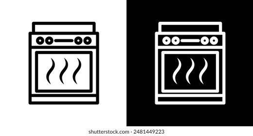 Conjunto de Ilustración vectorial de iconos de línea de horno.