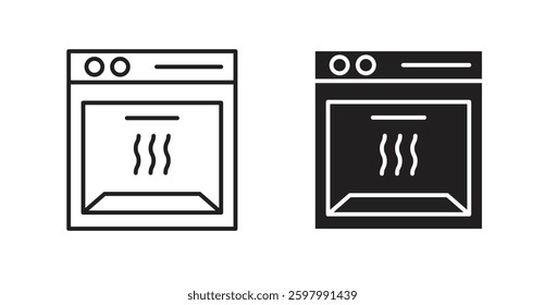 Oven line icon vector set.