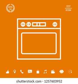 Oven linear icon. Graphic elements for your design