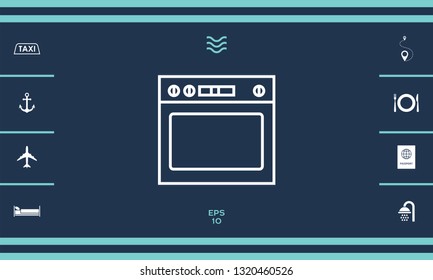 Oven linear icon. Graphic elements for your design