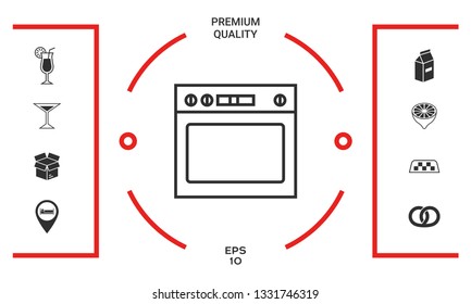 Oven linear icon. Graphic elements for your design