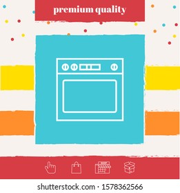 Oven linear icon. Graphic elements for your design