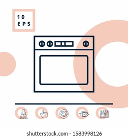 Oven linear icon. Graphic elements for your design