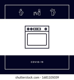 Oven linear icon. Graphic elements for your design