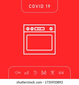 Oven linear icon. Graphic elements for your design