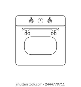 Oven linear vector icon. Microwave logo icon. Kitchen oven vector symbol. Electric oven vector icon. Homemade baking vector concept.