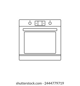 Oven linear vector icon. Microwave logo icon. Kitchen oven vector symbol. Electric oven vector icon. Homemade baking vector concept.