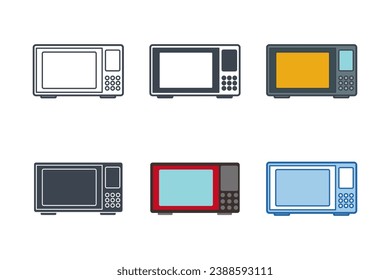 Oven Microwave icon collection with different styles. microwave oven icon symbol vector illustration isolated on white background