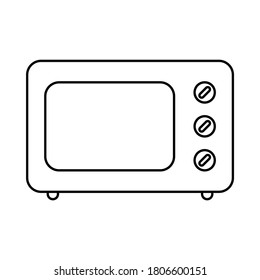 Oven, Microwave line art vector, flat icon design, illustration vector