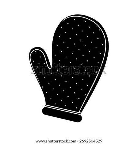Oven Mitt Classic Single Kitchen Glove Silhouette Vector