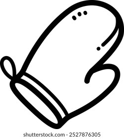 Ofenhandschuh-Doodle, Vektorsymbol und Illustration